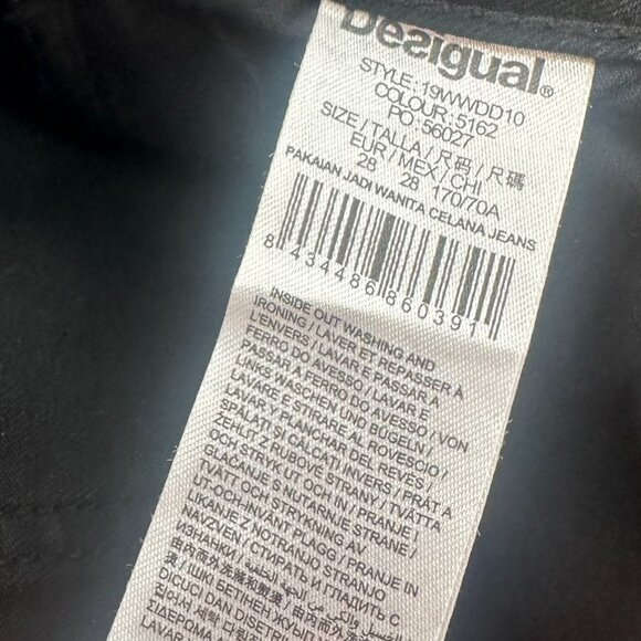 NEW! Desigual Exotic Skinny Jeans‎ 28 waist Black Embellished Cotton blend - Picture 4 of 16